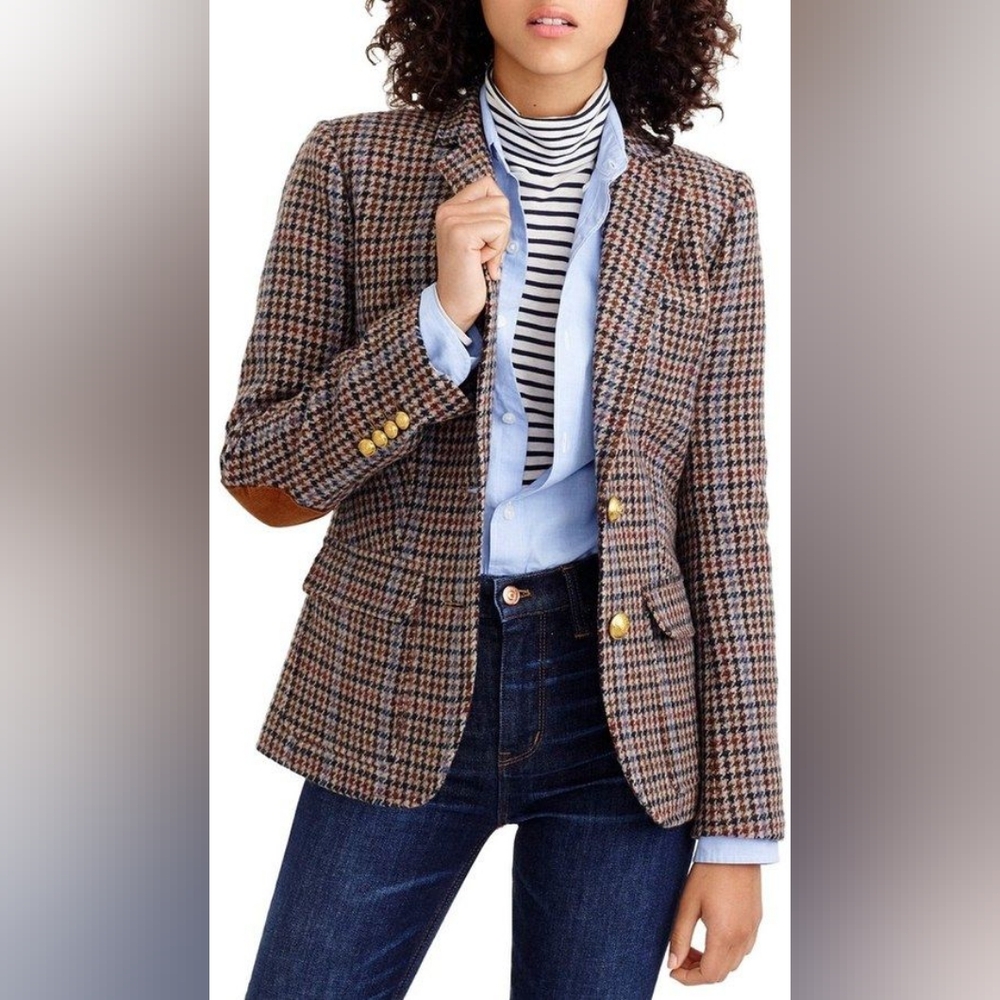 J. Crew Women's Houndstooth Wool Blazer, Size 8